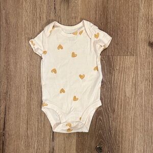 Carter's Cream and Gold Heart Bodysuit
